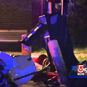 Out-of-control car crashes into fire station pumps - YouTube