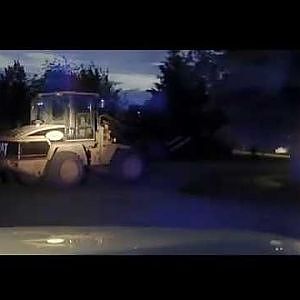 Man breaks into liquor store with forklift, leads police on low speed chase - YouTube
