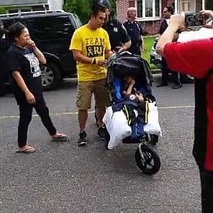 R.J.s Visit: Squadron Of Police Cars Brings Joy To Dying Bergenfield Boy, 5 - YouTube