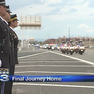Body of murdered Alamogordo officer escorted home - YouTube