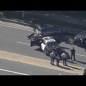 CRAZY Reversing Car jack chase ends Redondo Beach - YouTube